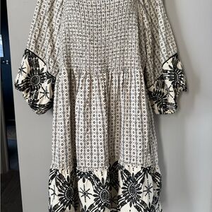 Tribal Femme Black and White Patterned Dress